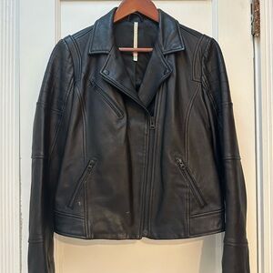 EUC Black Leather Motto Jacket Truth and Pride - Sz Medium
